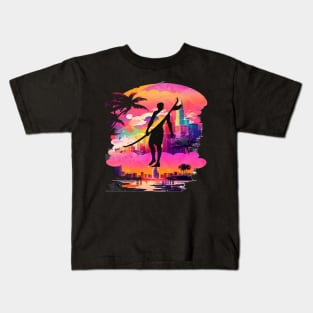 Adventure Awaits For You Surfing, Hello Summer Vintage Funny Surfer Riding Surf  Surfing Lover Gifts Kids T-Shirt